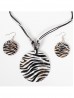 Fashion Zebra Print Necklace and Earring Set